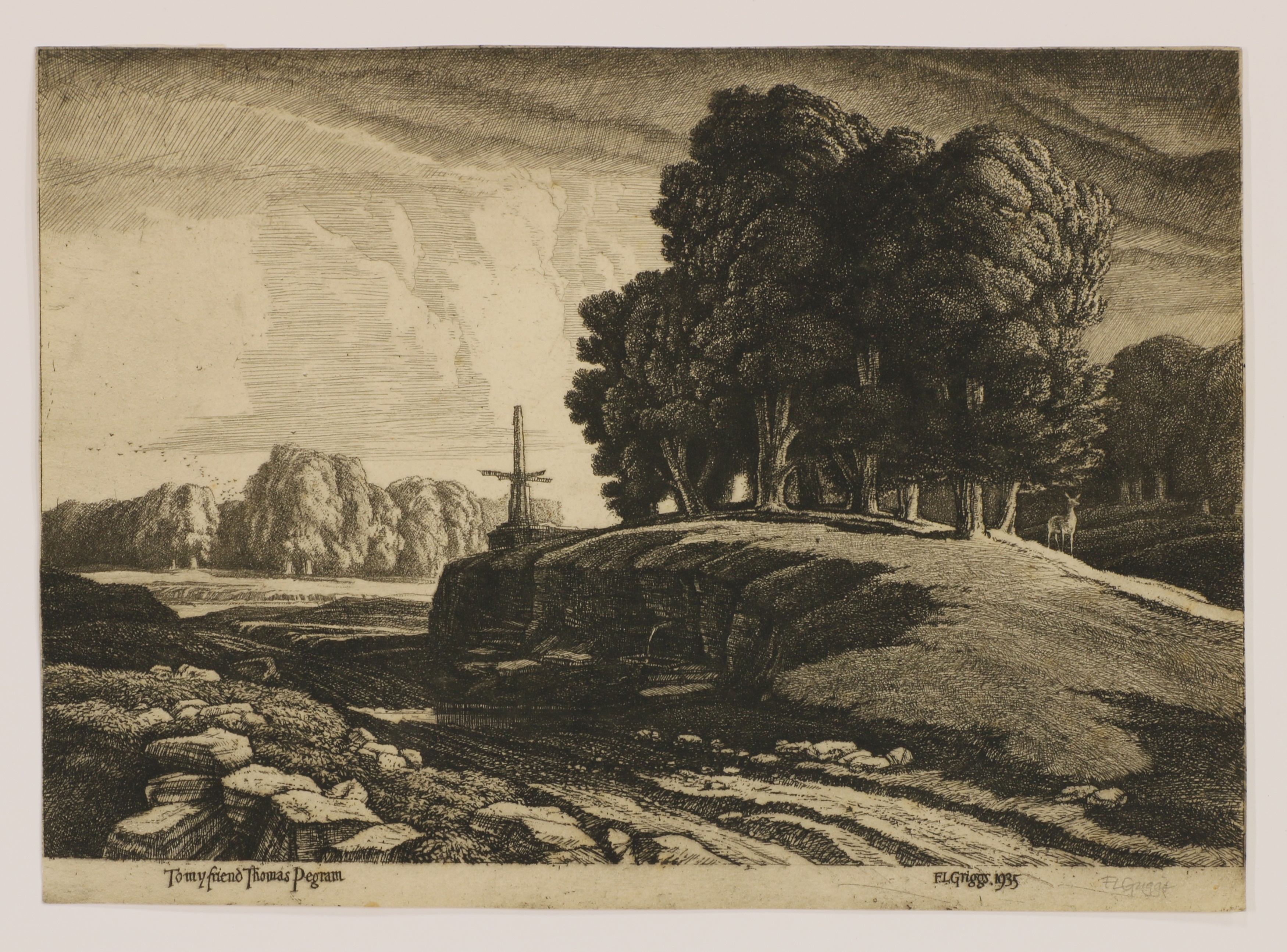 Artwork by Frederick Landseer Maur Griggs, The Cross Hands, Made of etching