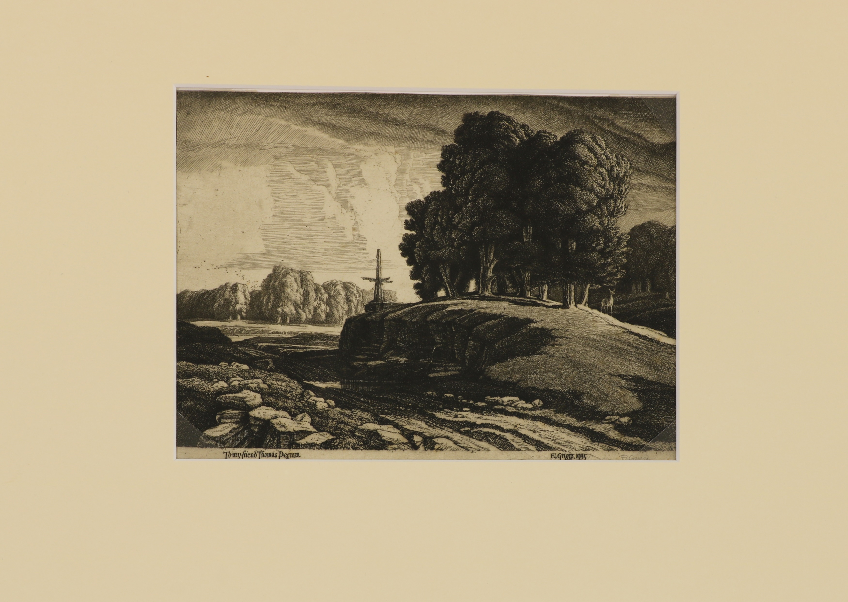 Artwork by Frederick Landseer Maur Griggs, The Cross Hands, Made of etching