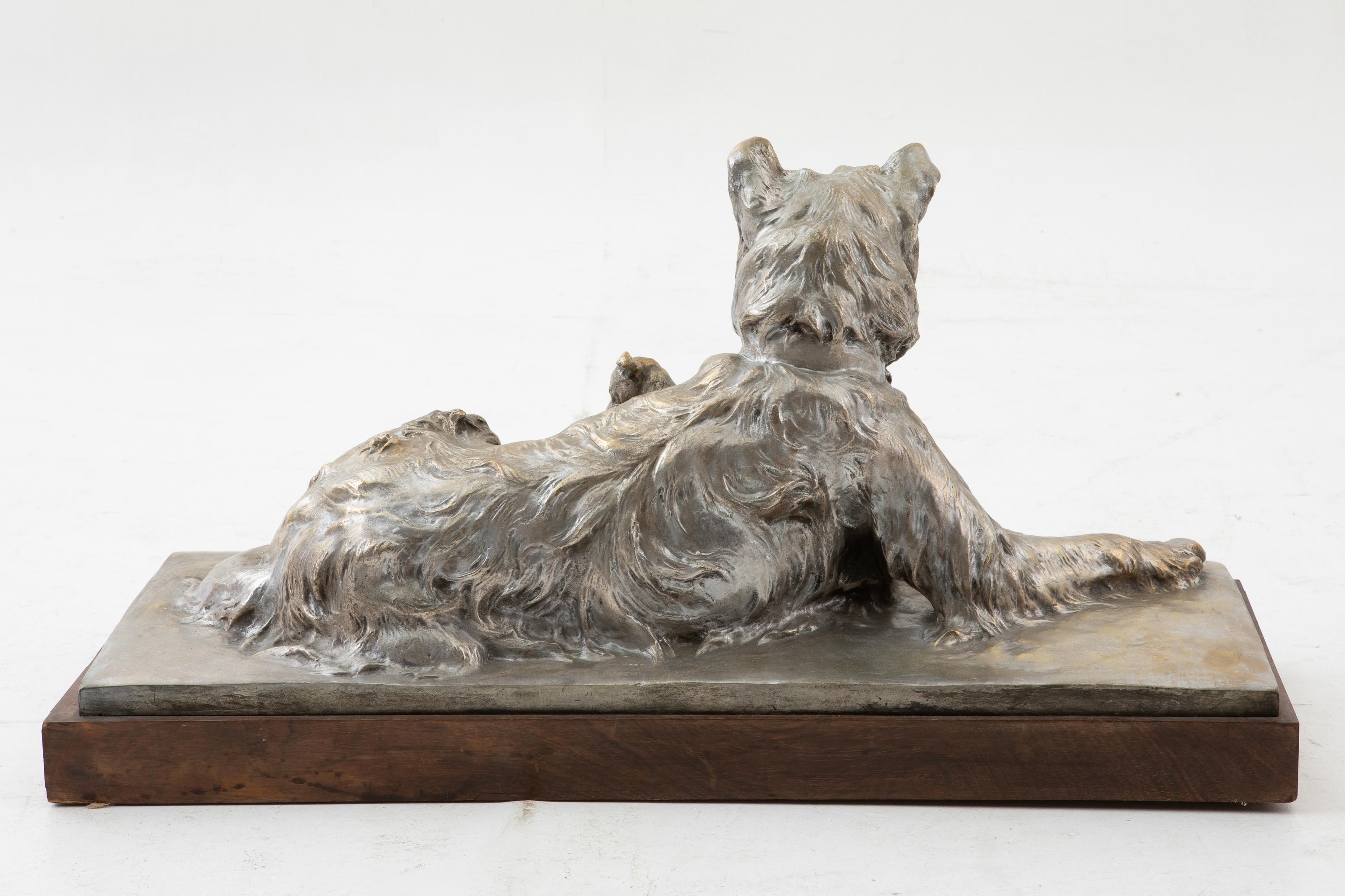 Artwork by Charles Paillet, Dog with two puppies, Made of Bronze, silver