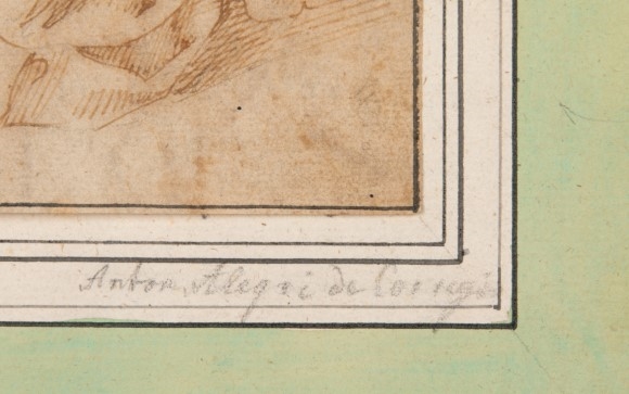 Artwork by Correggio, Madonna with Child, Made of Brown ink on laid paper laid to a support paper