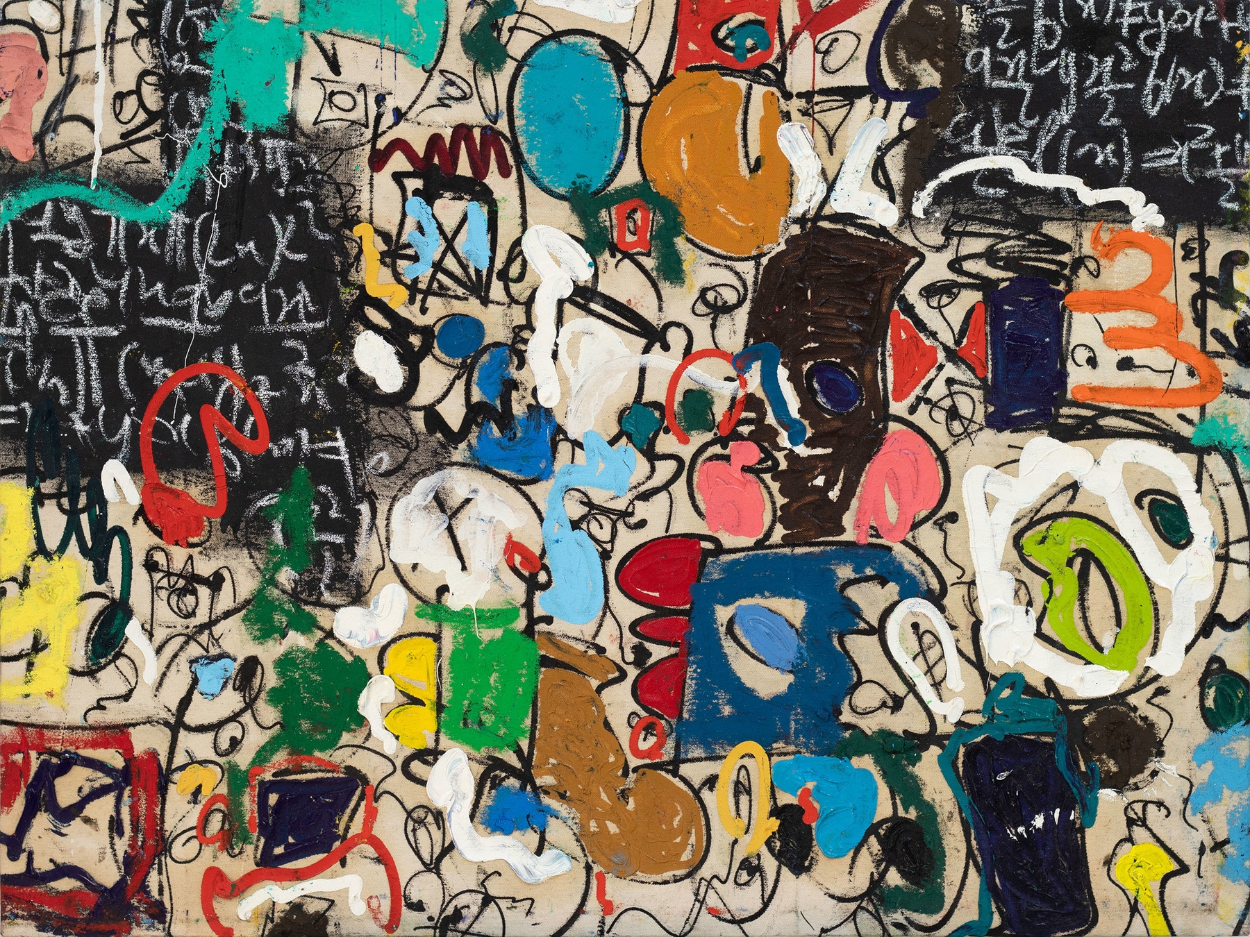 Artwork by Taher Jaoui, Untitled, Made of oil, acrylic, ink and charcoal on canvas