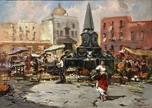 Franco Rispoli | Piazza Mercato a Napoli | MutualArt
