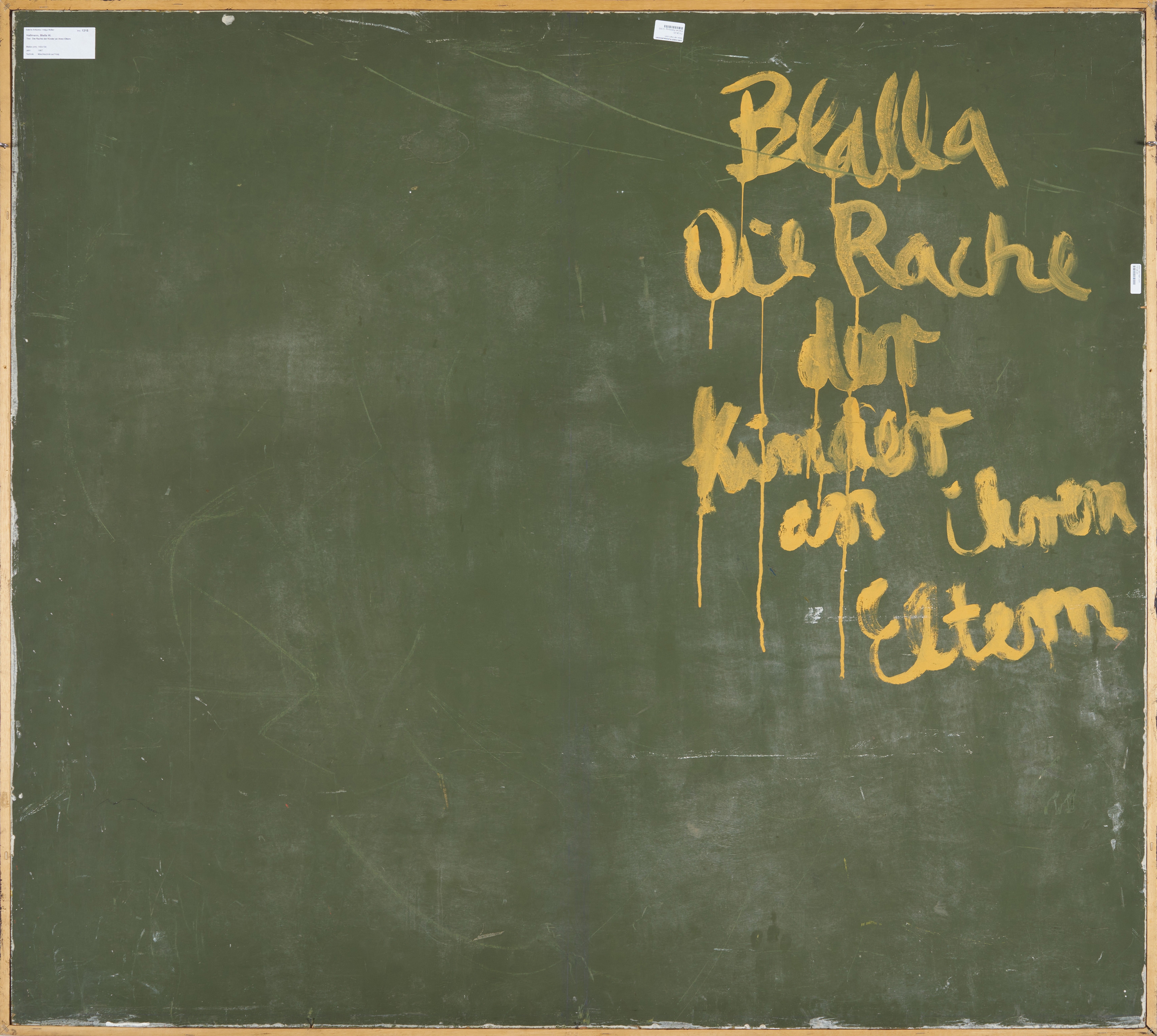 Artwork by Blalla W. Hallmann, "Die Rache der Kinder an ihren Eltern"., Made of Mixed media on wood