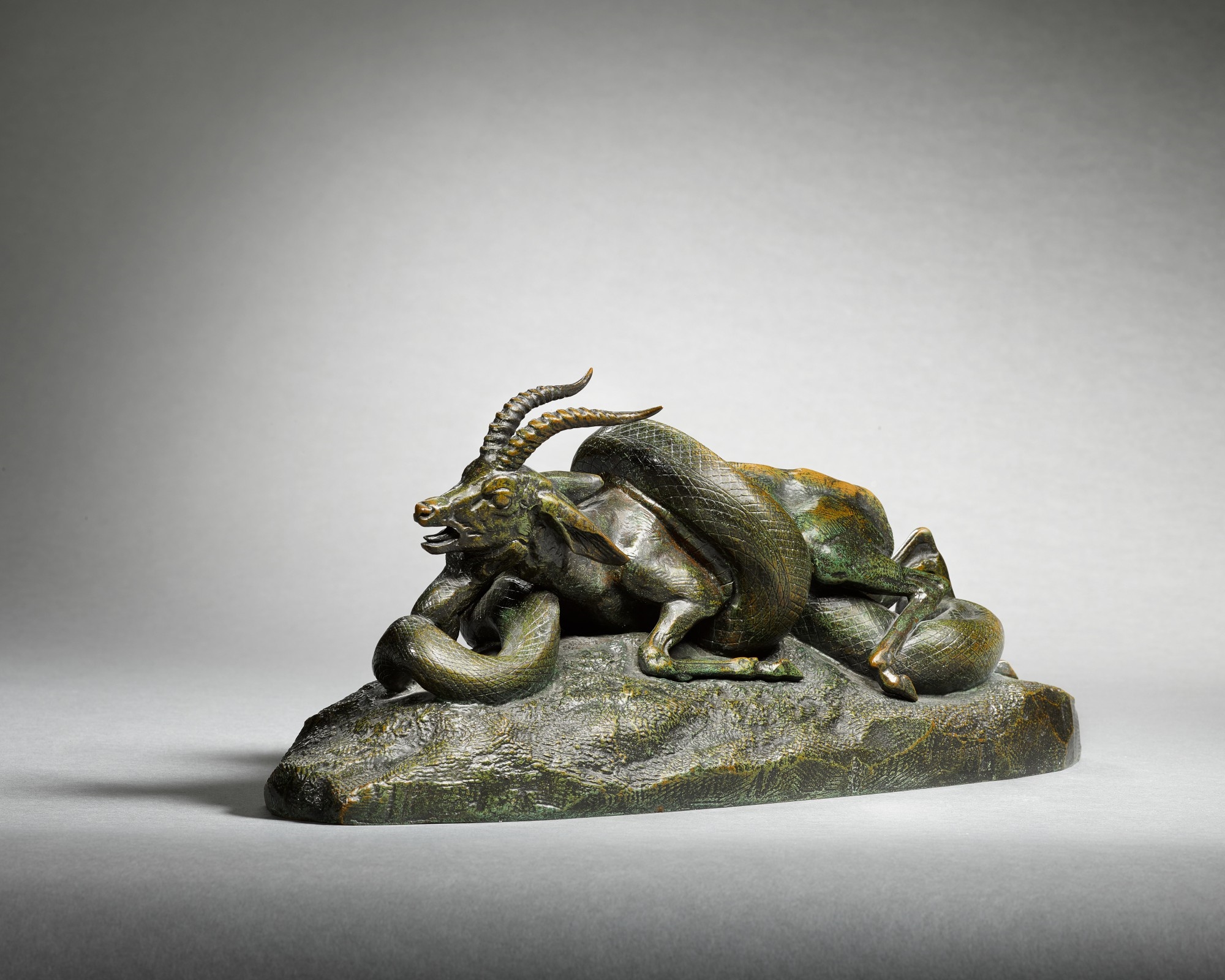 Antoine-Louis Barye | Python enlaçant une gazelle (Python Crushing a ...