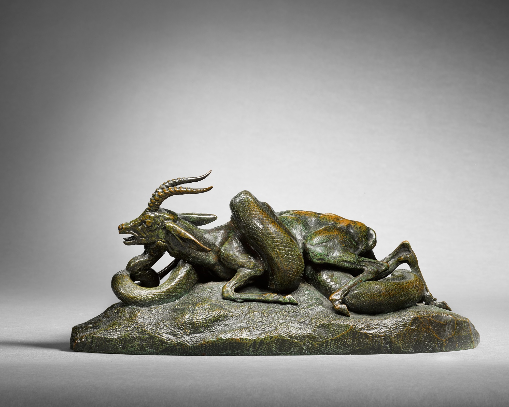 Antoine-Louis Barye | Python enlaçant une gazelle (Python Crushing a ...