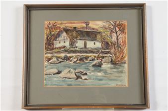 House by the Elbe River near Nymburk, - Jaroslav Drahovzal