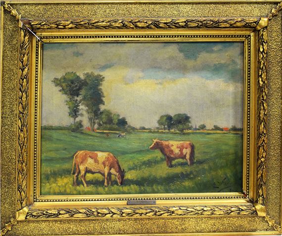 Cows in the meadow by Emmanuel Vierin, 1890