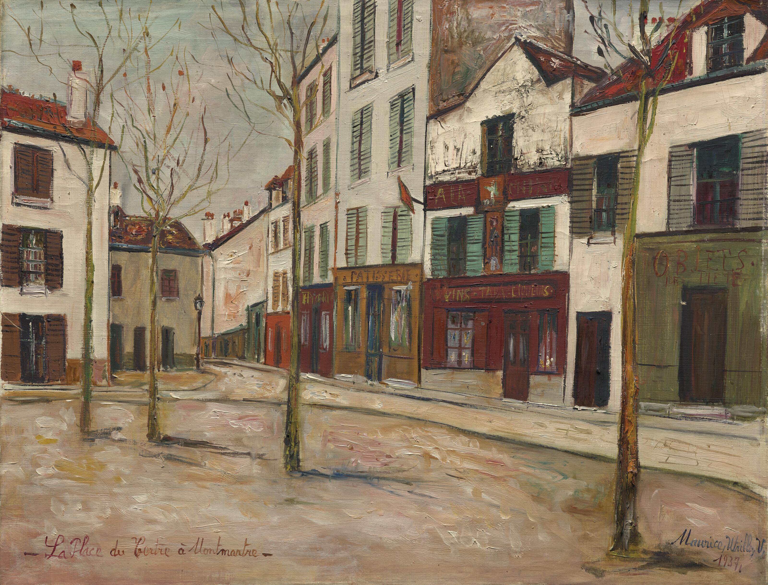 Artwork by Maurice Utrillo, La Place du Tertre à Montmartre, Made of oil on canvas