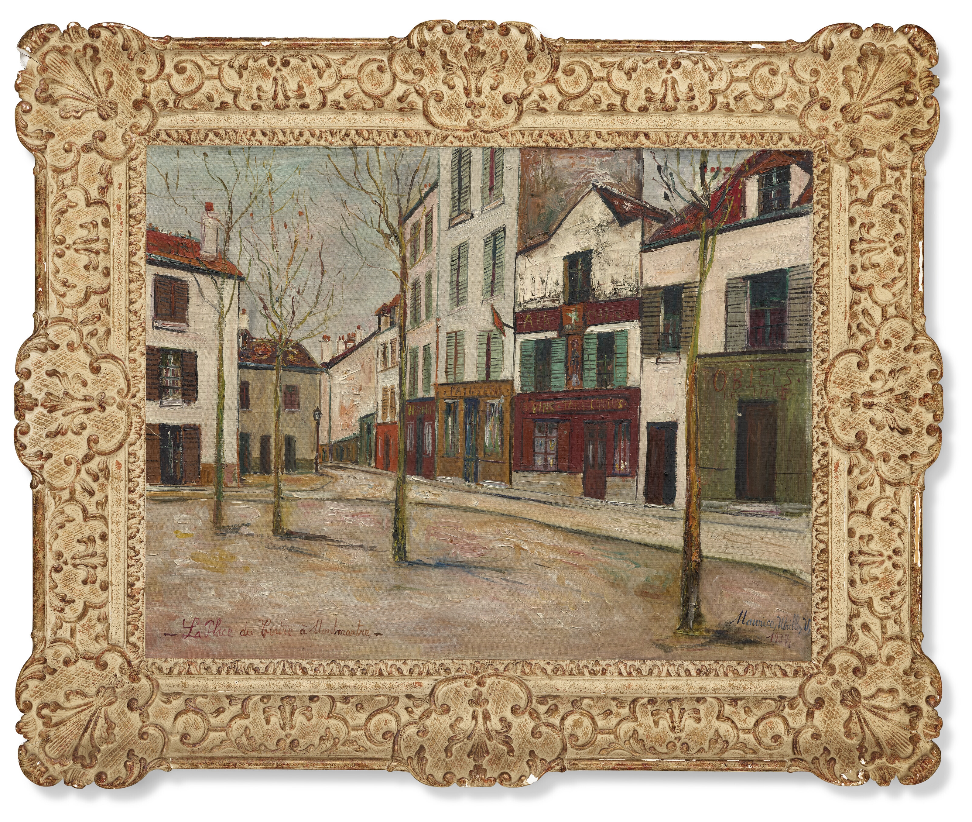 Artwork by Maurice Utrillo, La Place du Tertre à Montmartre, Made of oil on canvas