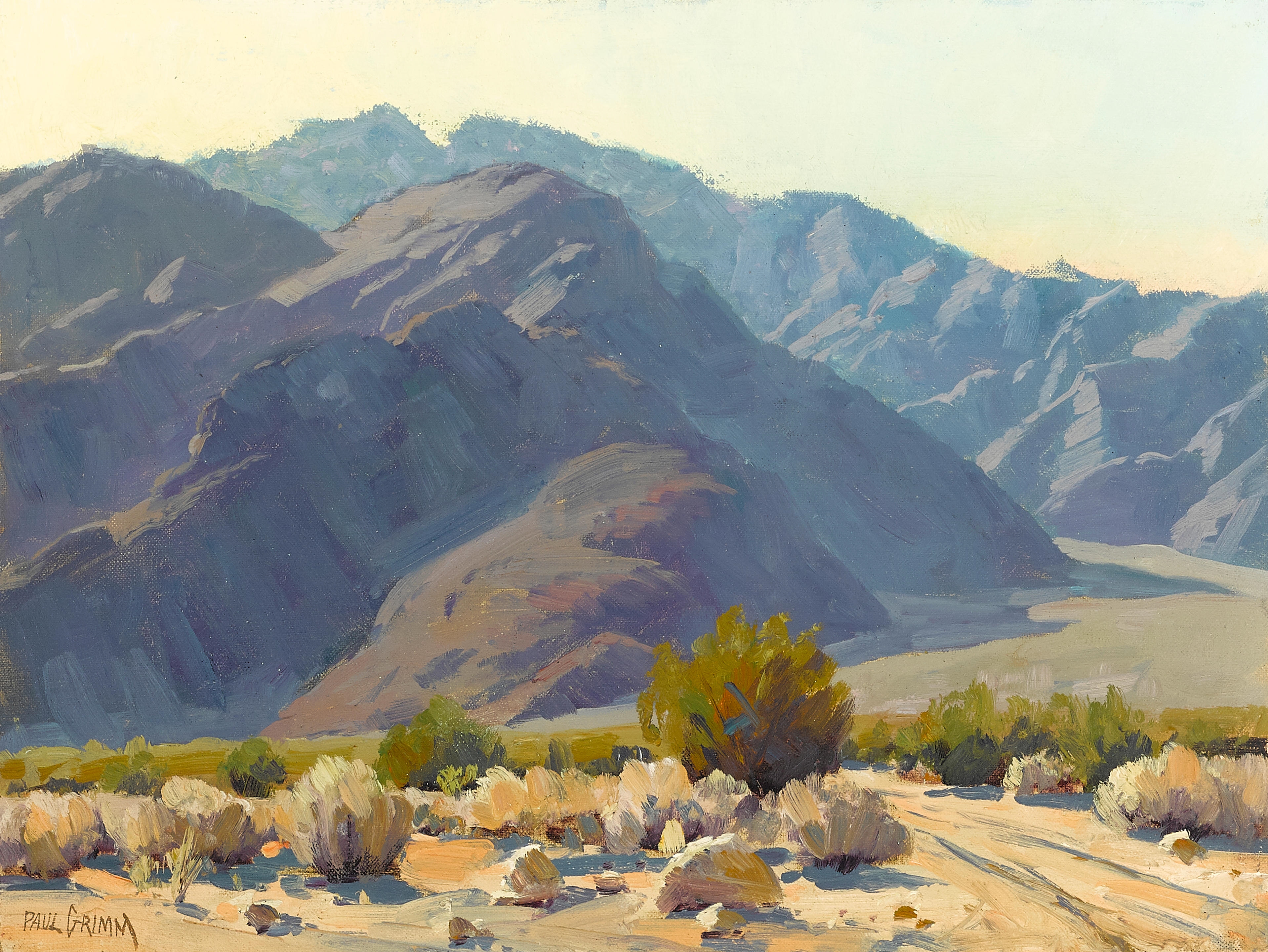 Artwork by Paul Grimm, High Desert and San Jacinto (a group of two), Made of oil on board