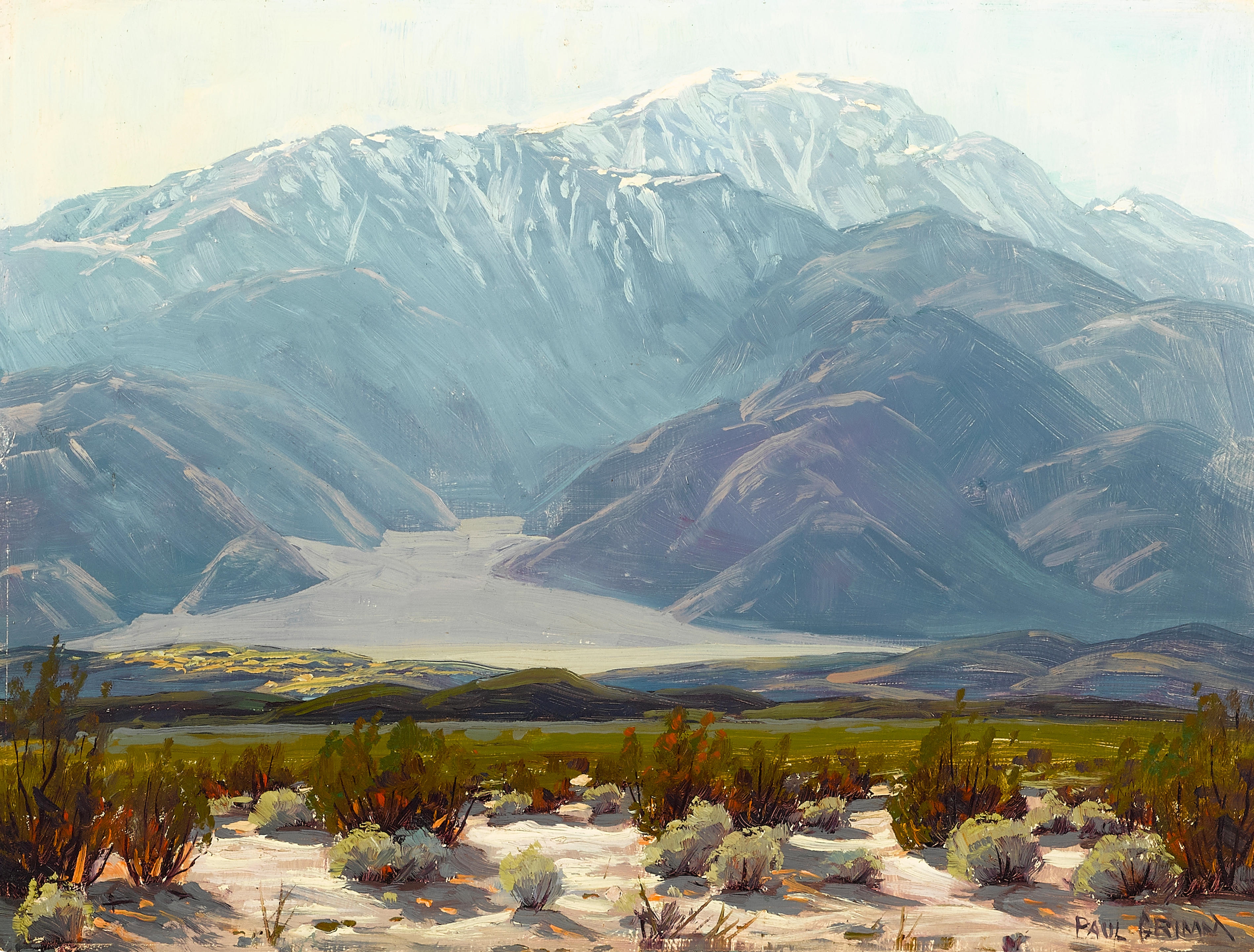 Artwork by Paul Grimm, High Desert and San Jacinto (a group of two), Made of oil on board