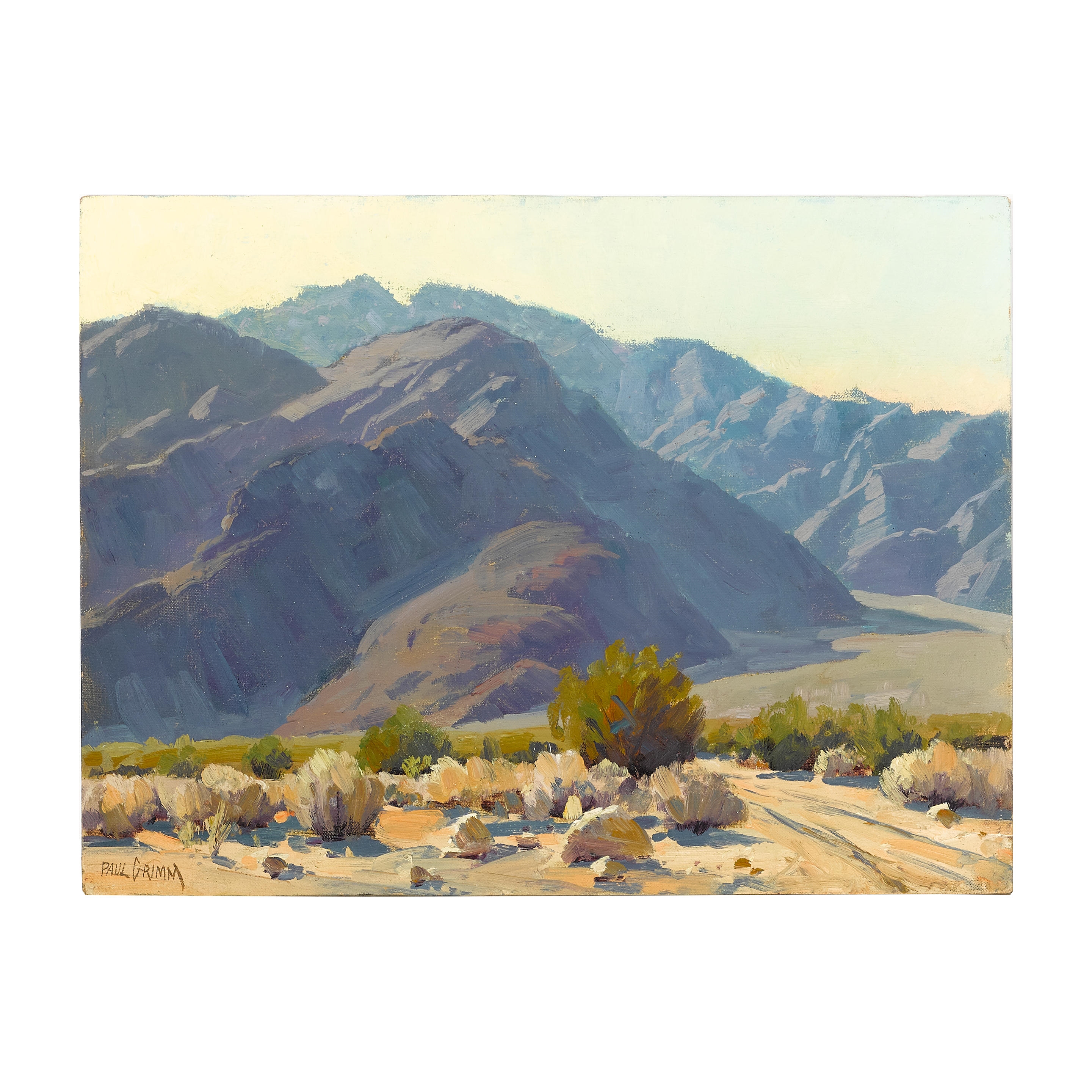 Artwork by Paul Grimm, High Desert and San Jacinto (a group of two), Made of oil on board