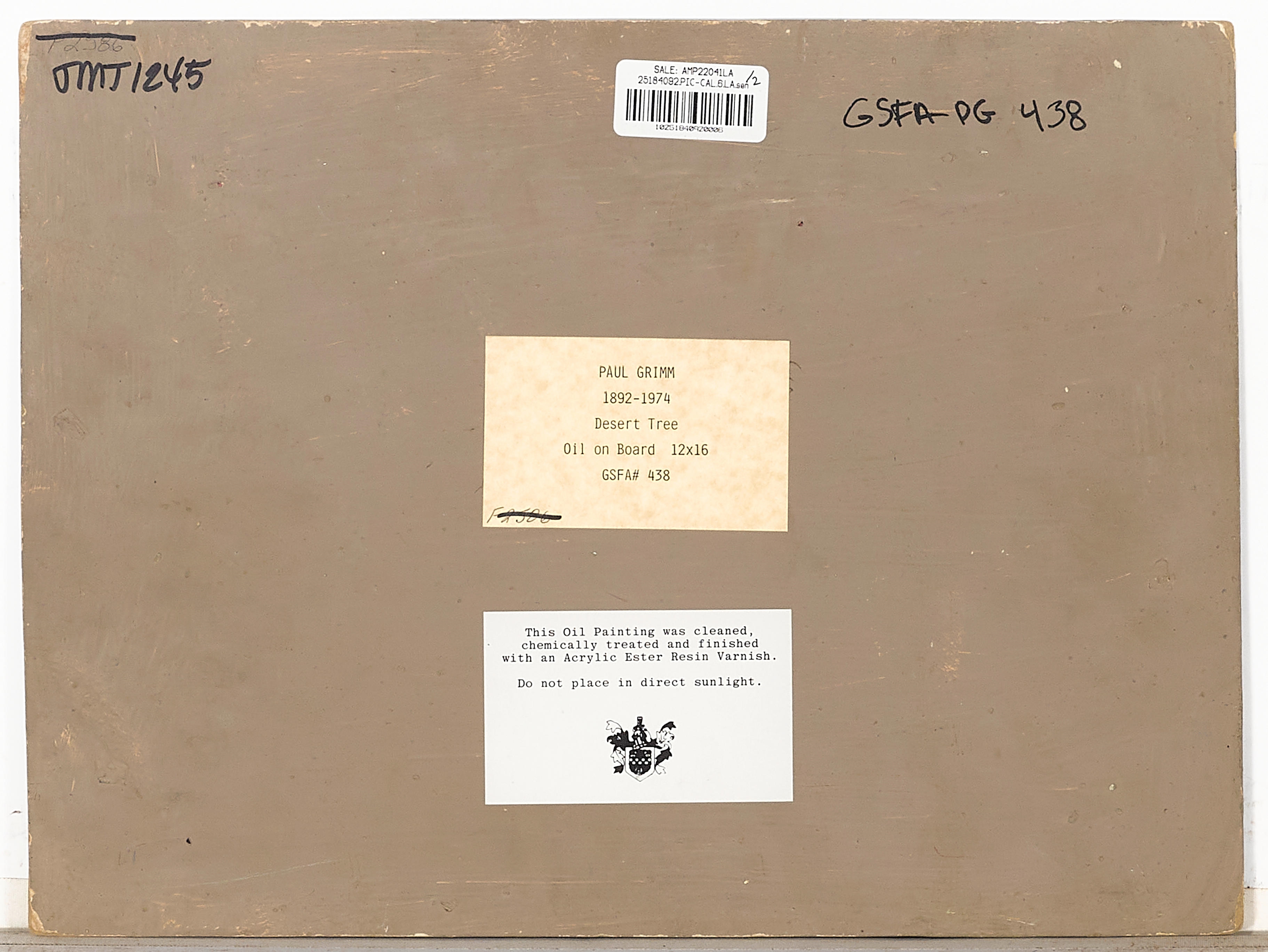 Artwork by Paul Grimm, Desert Tree and Desert landscape (a group of two), Made of each oil on board