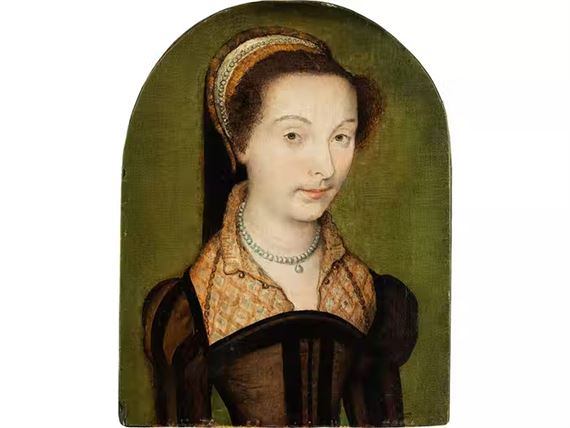 PORTRAIT EINER DAME, TRADITIONELL IDENTIFIZIERT ALS LOUISE DE HALLUIN by Corneille de Lyon