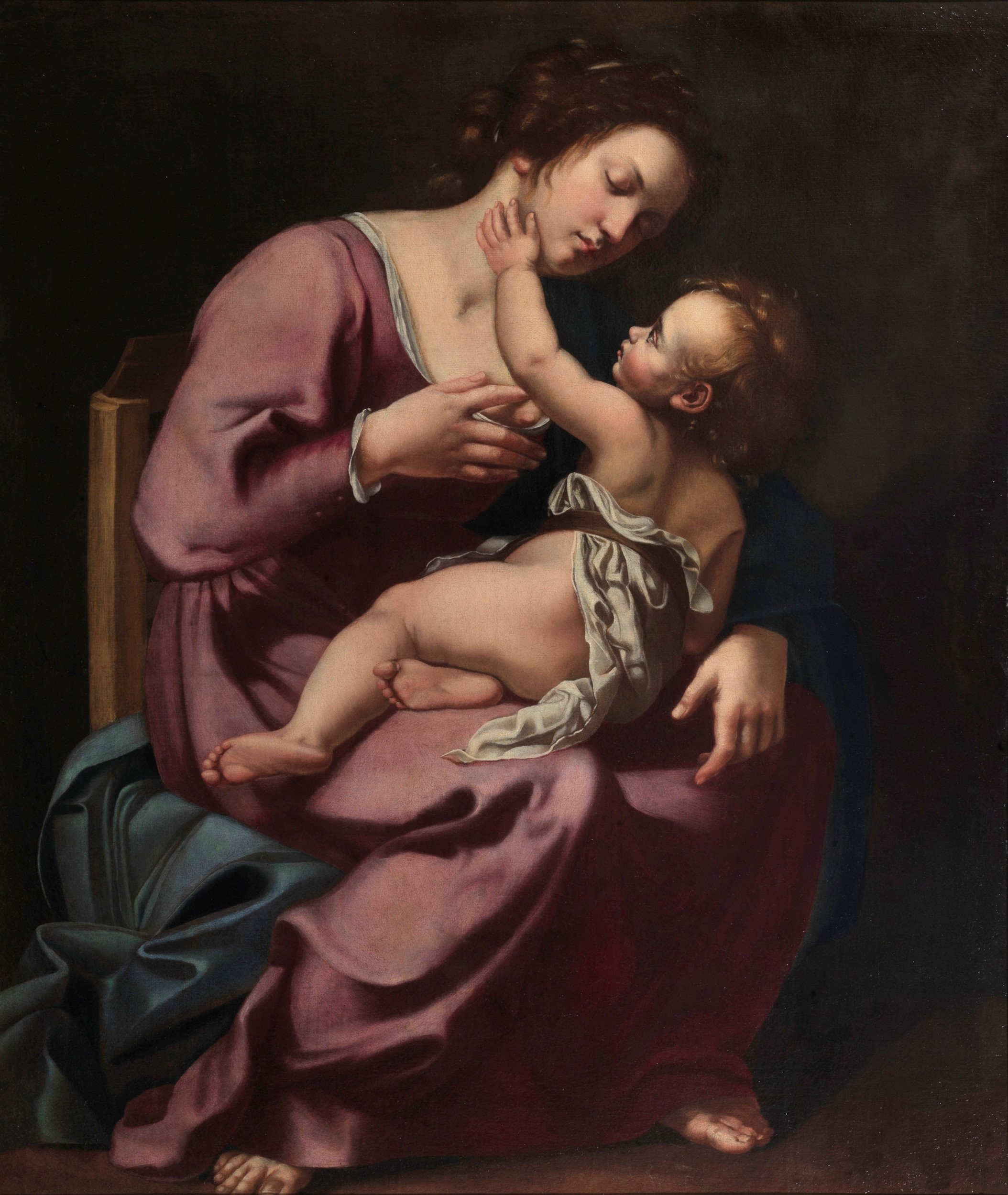 Artwork by Artemisia Gentileschi, MADONNA COL BAMBINO, Made of Oil on canvas