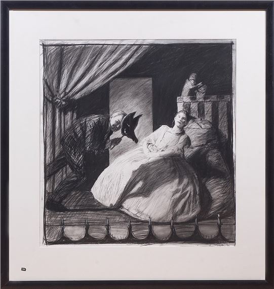 Woman with Man and Mask - Anna Platten