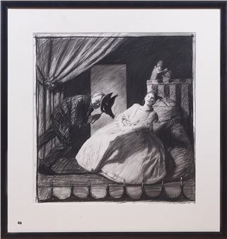 Woman with Man and Mask - Anna Platten