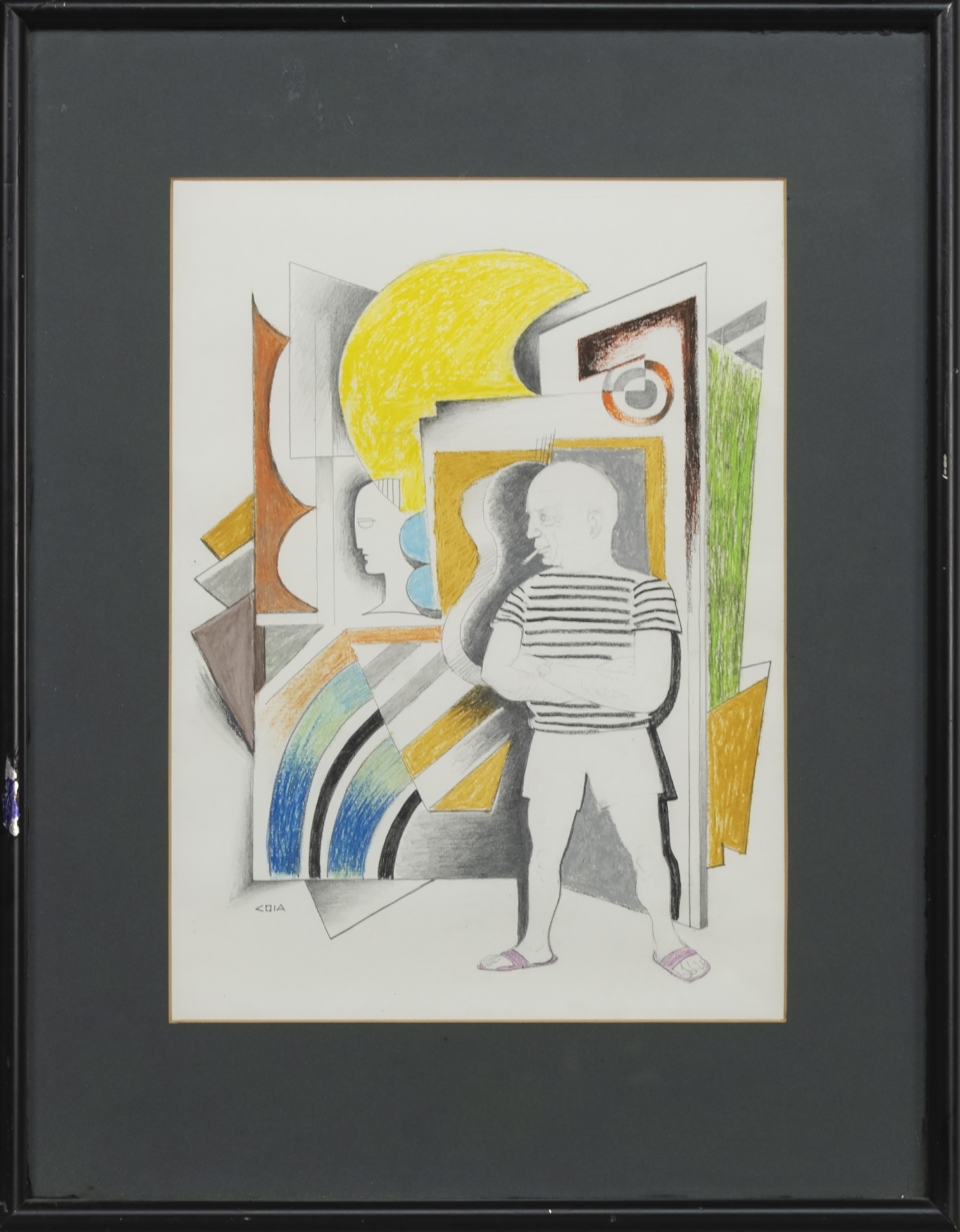 Artwork by Emilio Coia, HOMAGE TO PICASSO, Made of mixed media on paper