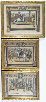 Drei Darstellungen aus der Pariser Reitakademie von Antoine de Pluvinel - Antoine de Pluvinel