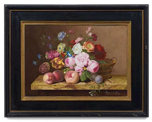 EMPIRE PICTORIAL PLAQUE WITH STILL-LIFE - Nicolas-Antoine Le Bel