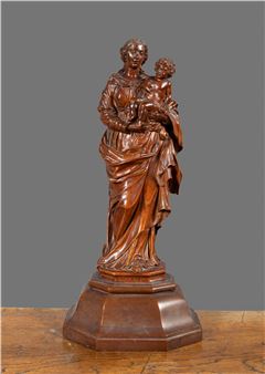 Virgin and child in boxwood - Jean Gaulette