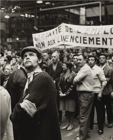 Manifestation d'ouvriers, Paris, 1968 by Martine Franck, 1968