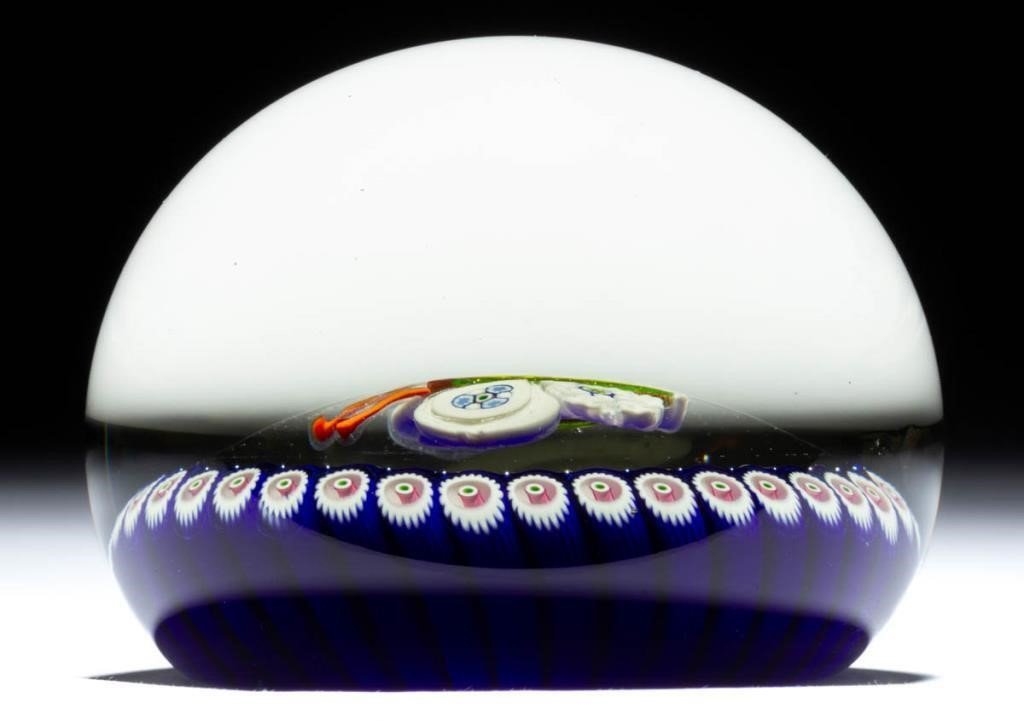 Paul Ysart MILLEFIORI BUTTERFLY ART GLASS PAPERWEIGHT (20th Century) MutualArt