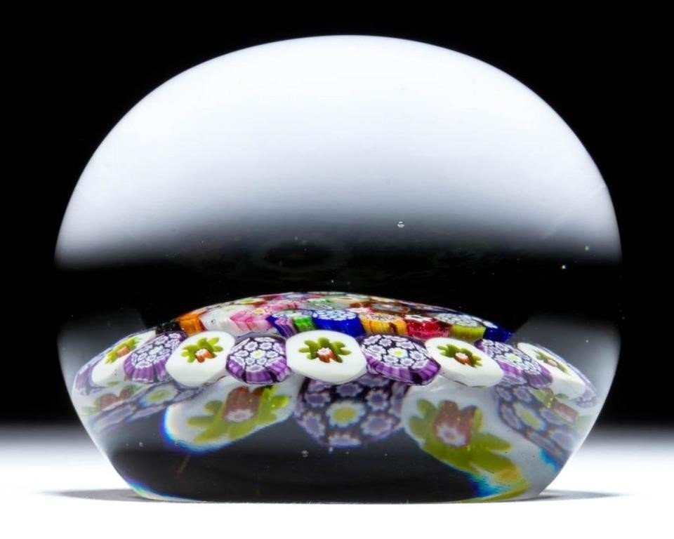 Paul Ysart MILLEFIORI ART GLASS PAPERWEIGHT (20th Century) MutualArt