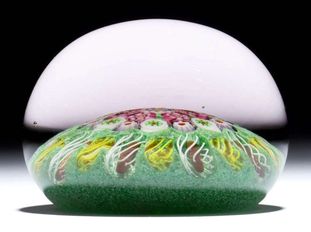 Paul Ysart MEDALLION MILLEFIORI ART GLASS PAPERWEIGHT (20th Century) MutualArt