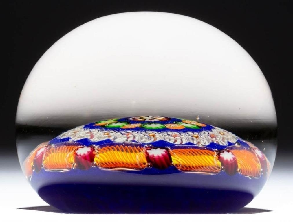 Paul Ysart CONCENTRIC MILLEFIORI ART GLASS PAPERWEIGHT (20th Century) MutualArt
