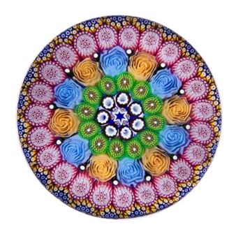 MILLEFIORI STUDIO ART GLASS PAPERWEIGHT - Mike Hunter