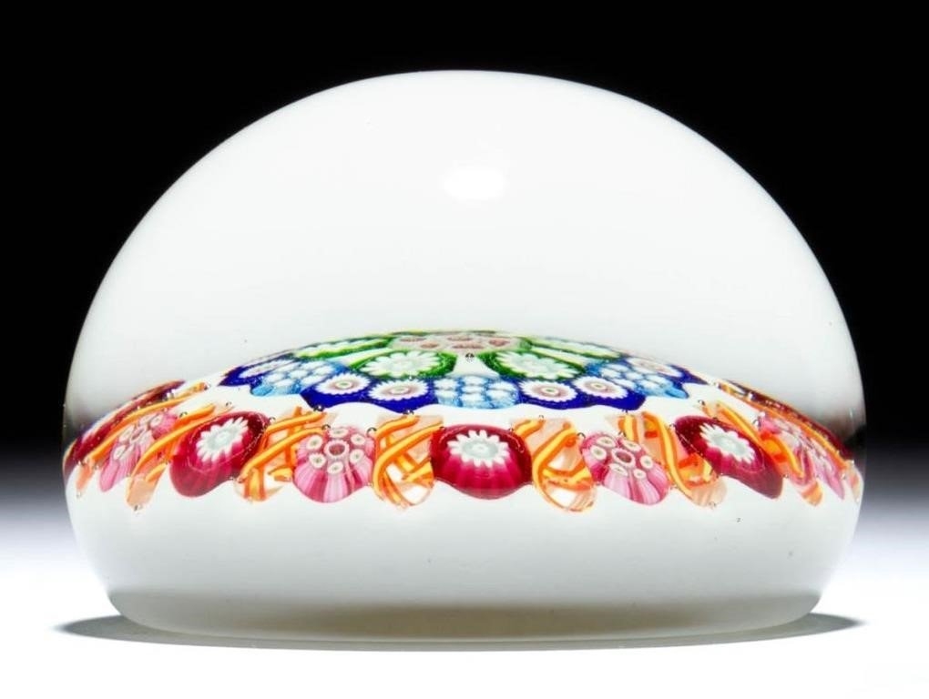 Paul Ysart CONCENTRIC MILLEFIORI ART GLASS PAPERWEIGHT (20th Century) MutualArt