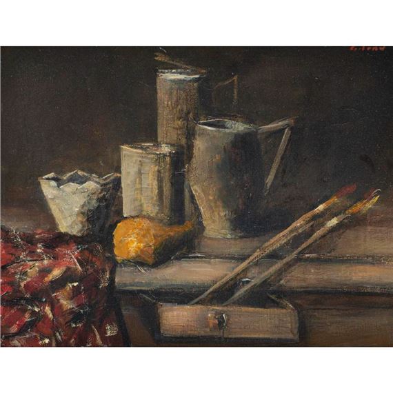 Nature morte aux pots de peinture by Mircea Ciobanu