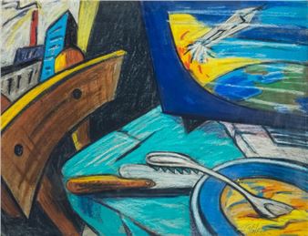 Interior with a plate of soup - Philippe Hortala