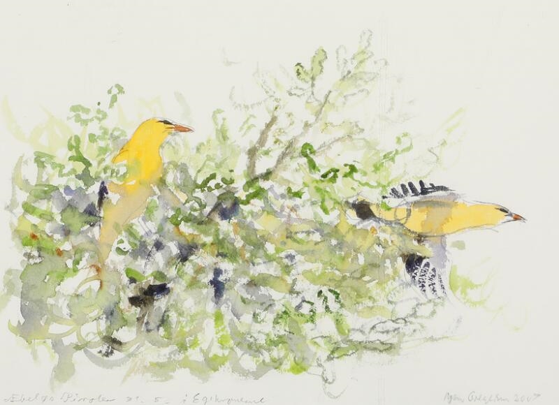 Artwork by Jens Gregersen, Four sceneries, Made of Watercolour and pen on paper