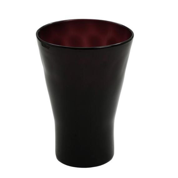 A purple glass vase with round optical elements by Jacob Eiler Bang, 1930s