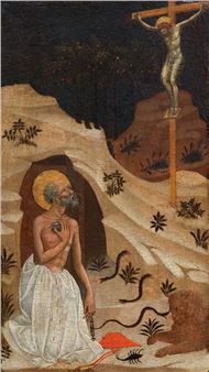 Saint Jerome in the desert. - Bartolomeo di Tommaso da Foligno