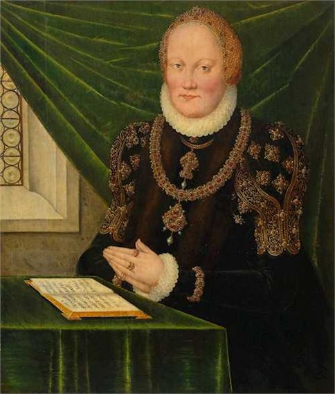 Portrait of Anne of Denmark (1532–1585), Elector of Saxony. by Lucas Cranach the Younger