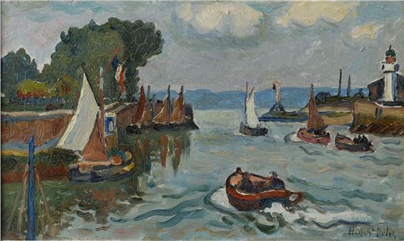 Sortie du port de Honfleur by Henri Liénard de Saint-Délis
