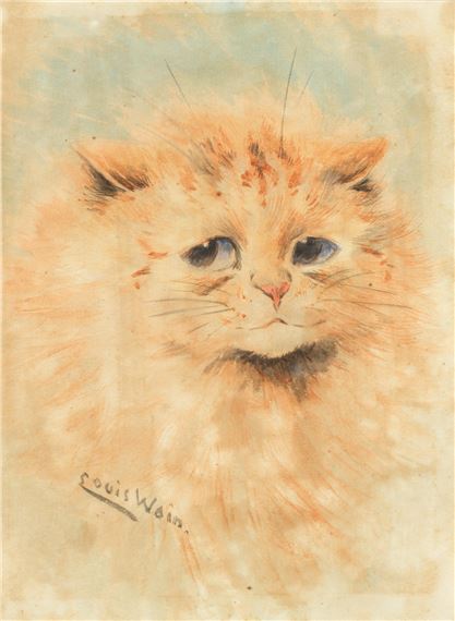 Small Ginger Cat by Louis Wain