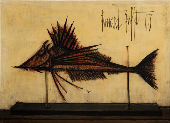 ベルナール・ビュッフェ【Squelette de poisson】 ベルナール・ビュッフェ【Squelette de poisson】 絵画