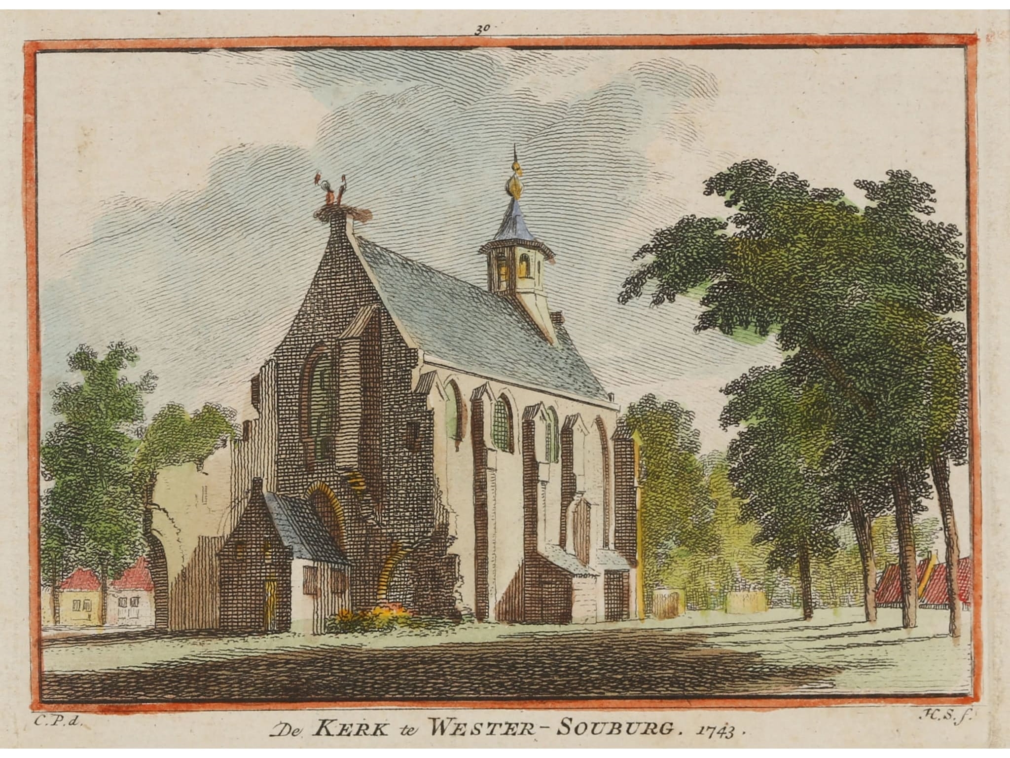 De Kerk te Wester-Souburg. by Cornelis Pronk, Hendricus Spilman, 1743