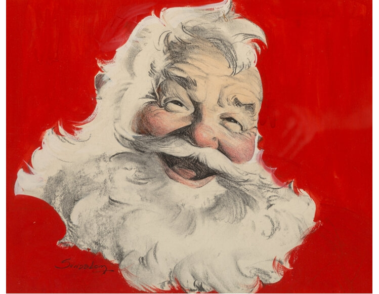 Artwork by Haddon H. Sundblom, Santa Claus, Made of Pencil, watercolor, and acrylic on paper