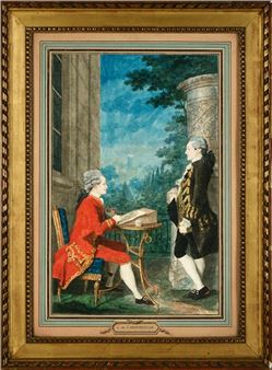 Vivant Denon faisant le portrait du chevalier de Cossé by Louis Carrogis