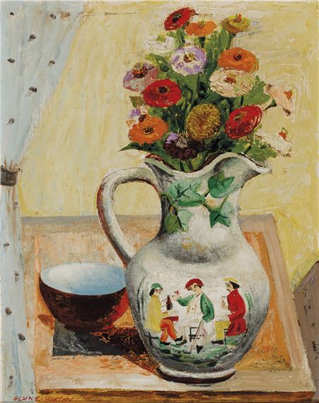 Still Life, Zinnias by Elaine Haxton, 1949