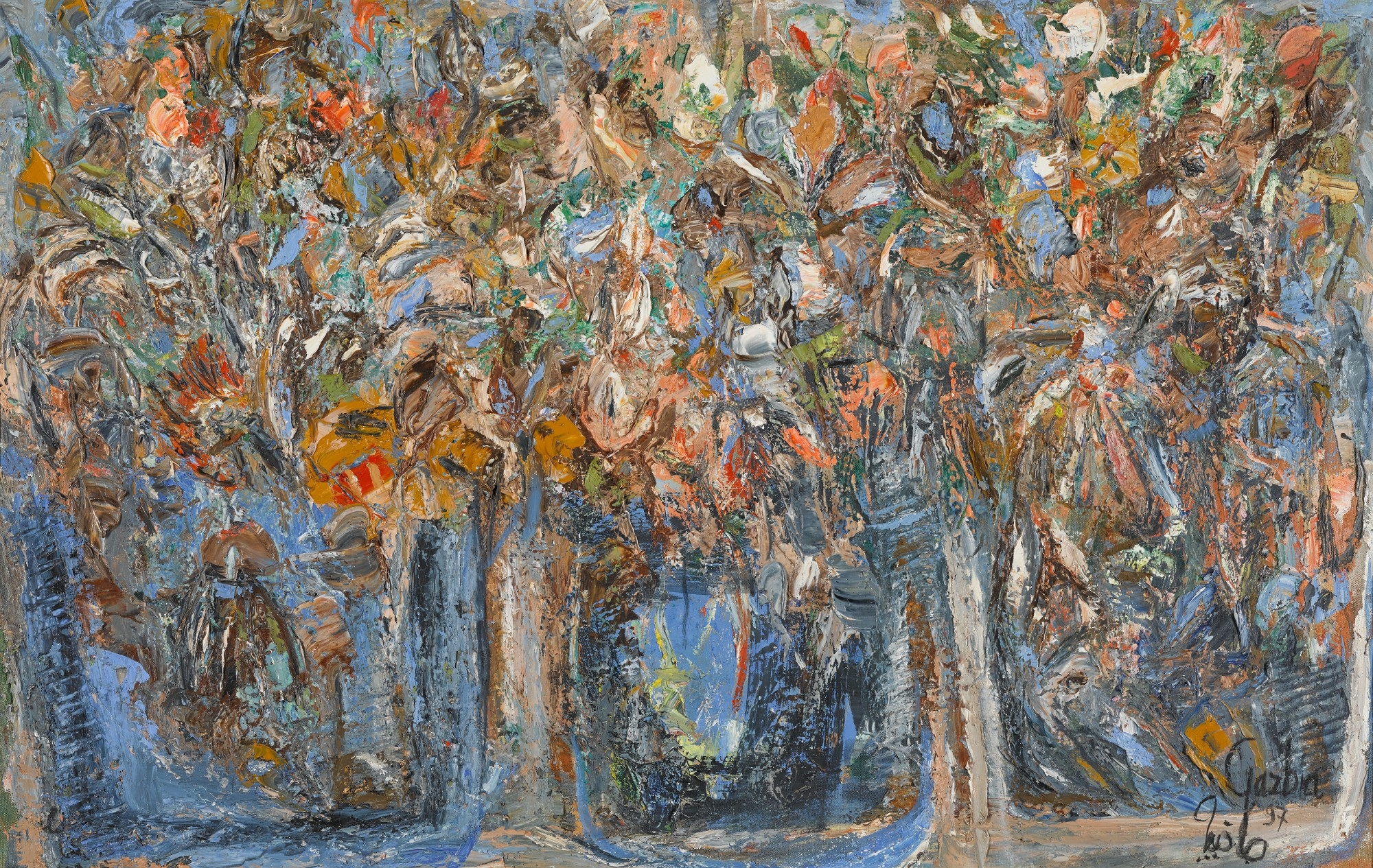 Artwork by Gazbia Sirry, Untitled (Trees), Made of oil on canvas