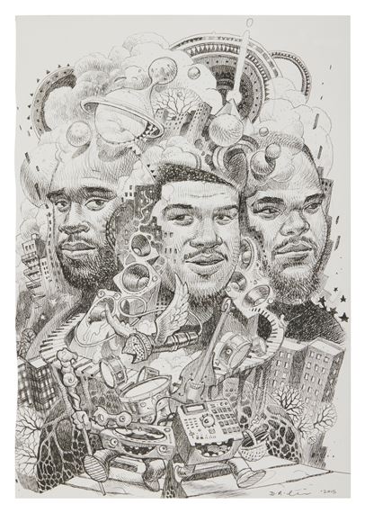 "De La Soul" original illustration by Dan Lish by Dan Lish, 2015