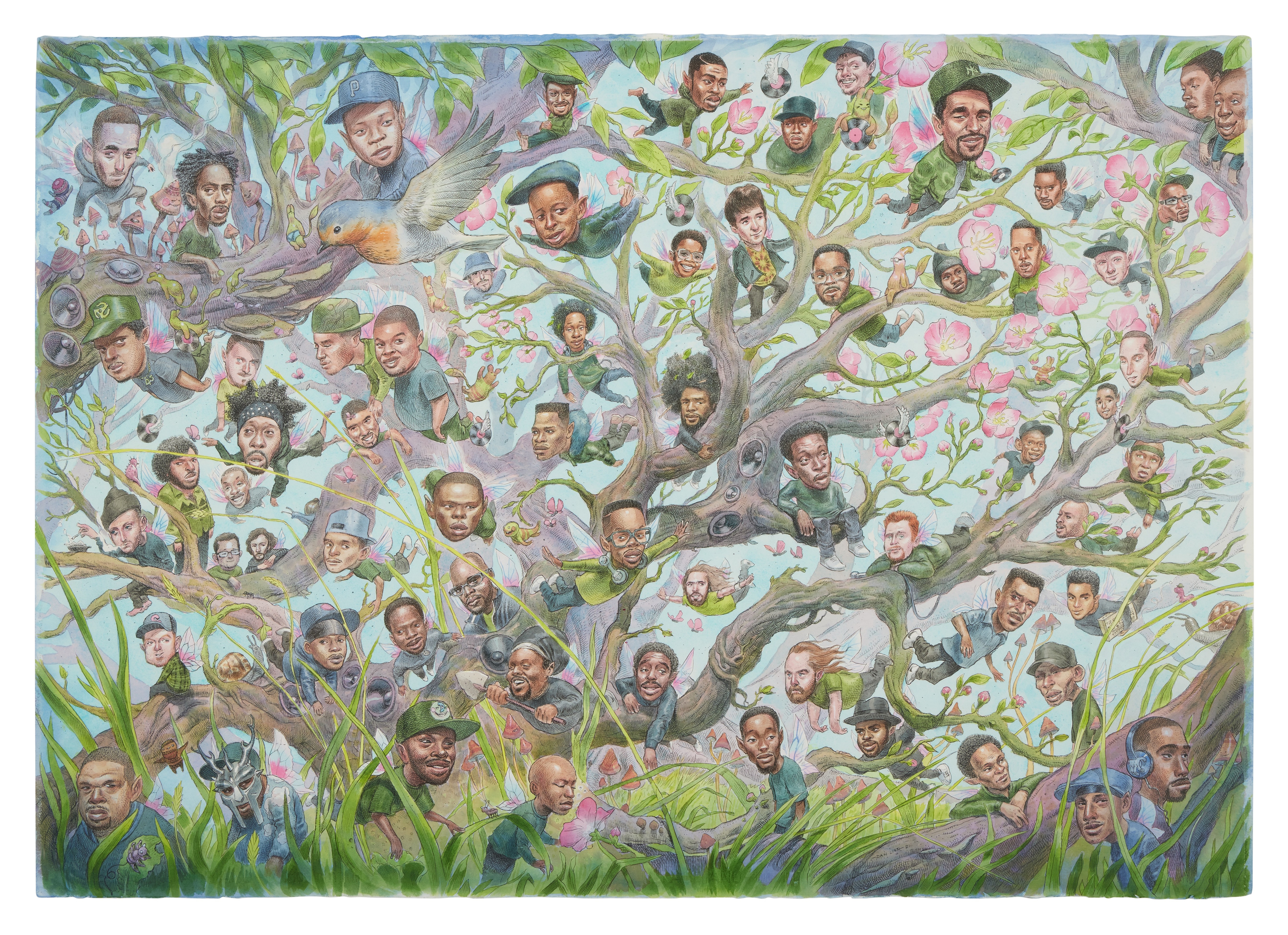 Artwork by Dan Lish, "Fifty Plus," 2021, Made of Watercolor, ink, and wash on 350 weight paper,