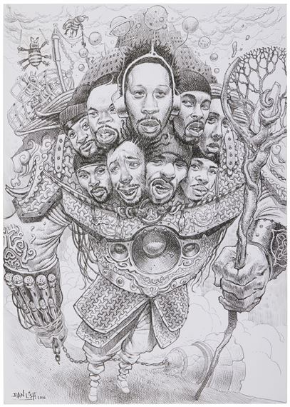 "Wu-Tang Clan" original illustration by Dan Lish by Dan Lish, 2016