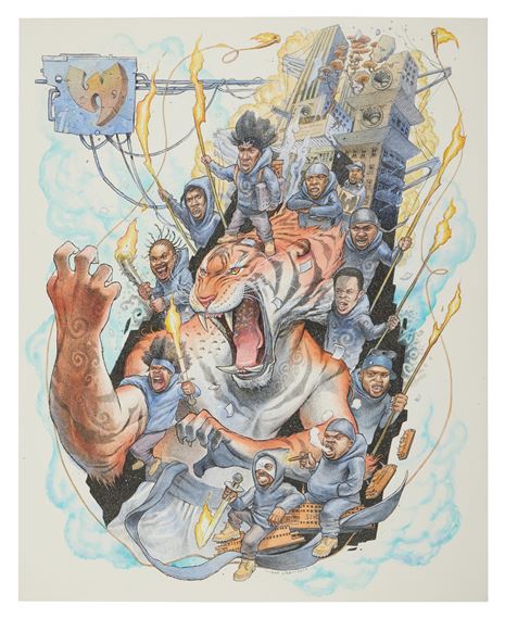 "Wu-Tang Tiger Style" original color illustration by Dan Lish by Dan Lish, 2020